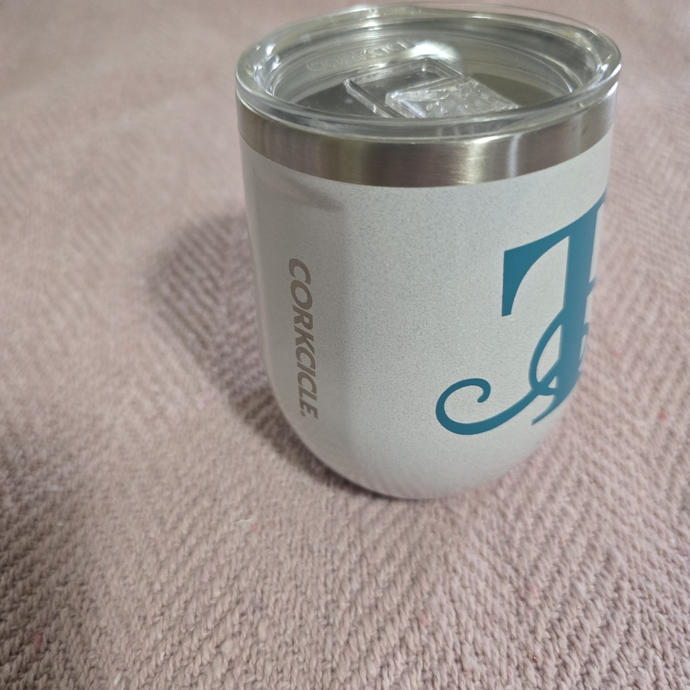 Corkcicle Iridescent Tumbler stemless Wine glass with lid